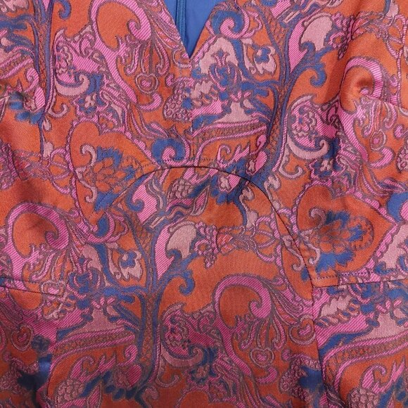 Trina Turk Multicolor Leigh Paisley Sweetheart Neckline Sheath Dress Size 10 - Picture 10 of 11